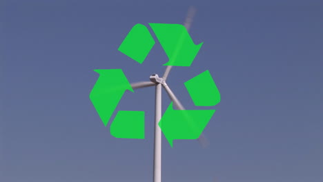 Recycling-Schild-Und-Windkraftanlage