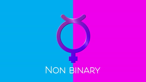 Non-Binary-text-and-symbol-on-pink-and-blue-background