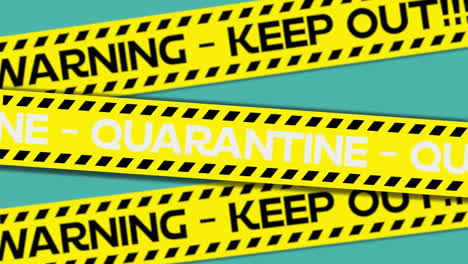 Animation-of-the-words-Quarantine-and-Warning---Keep-Out!-written-yellow-on-tape-