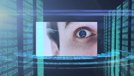 Escaneo-De-Manos-Y-Ojos-Humanos-Contra-El-Procesamiento-De-Datos-De-Seguridad-Cibernética