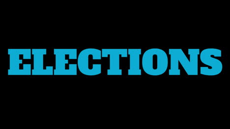 Animation-of-word-Elections-with-red-and-blue-stars-floating-on-black-background