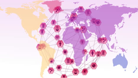 Globus-Des-Netzwerks-Von-Verbindungen-Gegen-Weltkarte