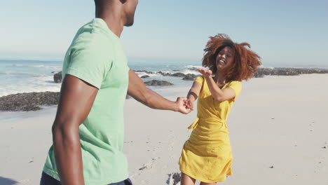 African-American-woman-invites-her-husband-to-following-her-seaside