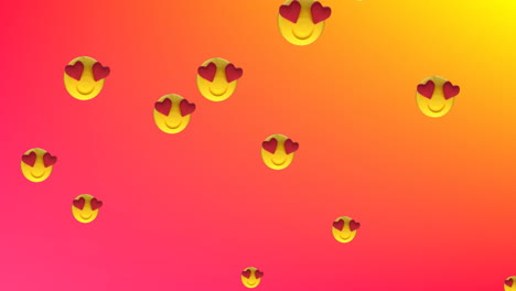 Herz-Augen-Gesichts-Emojis-Schweben-Vor-Rotem-Hintergrund