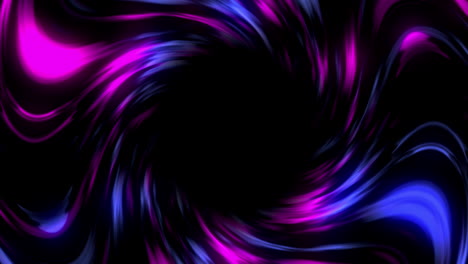 Glowing-pink-and-blue-swirl-rotating-and-pulsating-on-black-background
