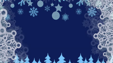 Digitale-Animation-Von-Schnee,-Der-über-Den-Weihnachtsstern-Fällt