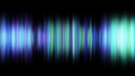 Defocussed-lines-of-green-and-blue-tones-glowing-and-pulsating-on-black-background