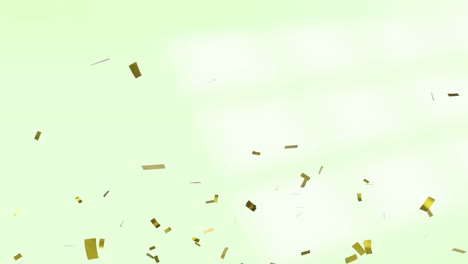 Animación-De-Confeti-Dorado-Sobre-Fondo-Verde