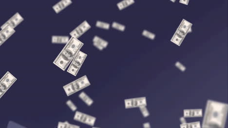 Animation-Schwebender-Dollars-Auf-Dunkelblauem-Hintergrund