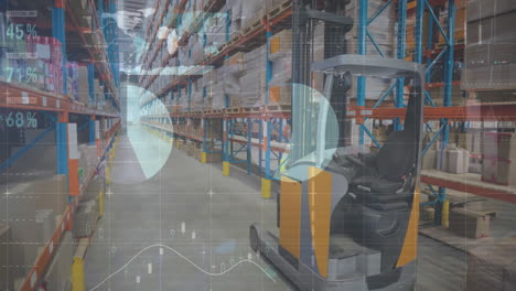 Animation-of-statistics-processing-over-forklift-in-warehouse