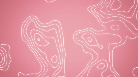 Animation-of-moving-topographical-chart-on-pink-background