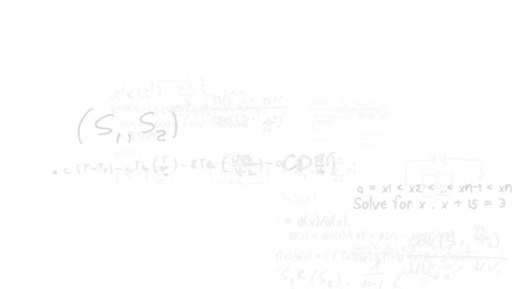 Animation-of-mathematical-drawings-and-formulas-over-lights-on-white-background