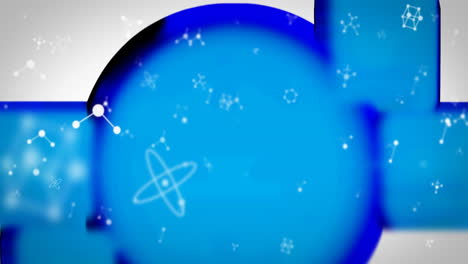 Animation-Mehrerer-Fallender-Verbindungsnetzwerke-Auf-Blauem-Hintergrund
