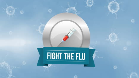 Animation-Des-Texts-Zur-Bekämpfung-Der-Grippe-über-Viruszellen