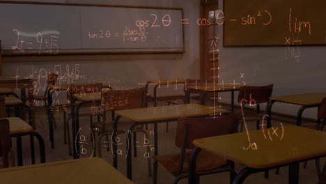 Animation-of-moving-mathematical-equations-over-empty-classroom