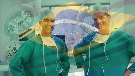 Animation-of-flag-of-brazil-waving-over-surgeons