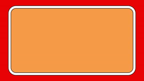 Animation-of-boom-text-in-explosion,-on-red,-blue-and-orange-wavy-lines-with-red-and-white-frame