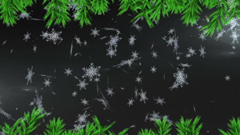 Animation-Der-Weihnachtsdekoration-über-Fallendem-Schnee