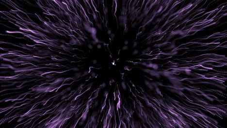 Animation-of-purple-fireworks-on-black-background