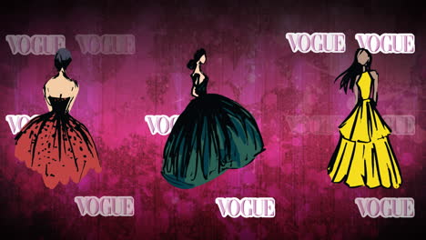 Animation-Von-Modezeichnungen-Eines-Models-Auf-Rosa-Hintergrund
