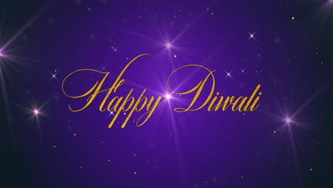 Animation-of-happy-diwali-text-over-glowing-stars-on-purple-background
