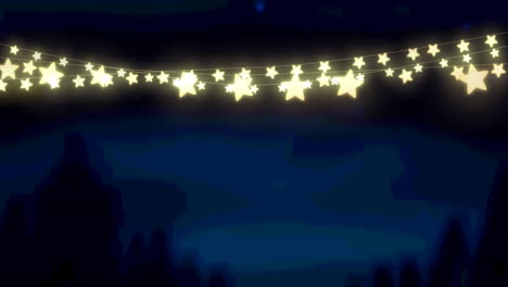 Animation-Leuchtender-Lichterketten-Auf-Schwarzem-Hintergrund