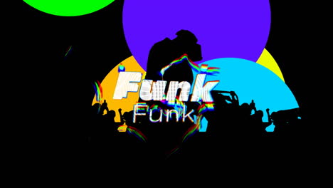Animación-De-Texto-Funk-Sobre-Círculos-Coloridos-Y-Gente-Bailando