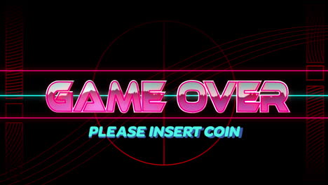 Animation-of-game-over-text-over-light-trails-on-black-background