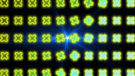 Animation-of-multiple-crosses-over-blue-lights