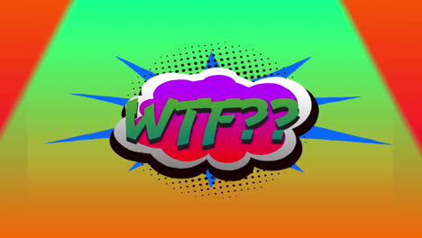 Animation-of-wtf-text-over-colorful-triangles