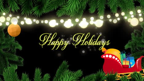 Animation-Eines-Frohen-Feiertagstextes-Zu-Weihnachten-über-Geschenken-Und-Tannenbäumen