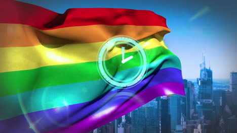 Animation-of-rainbow-flag-over-cityscape