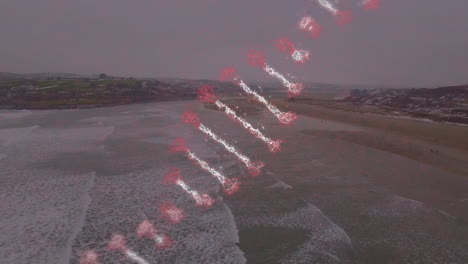 Animation-of-dna-strand-over-seascape