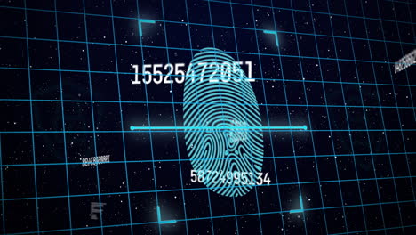 Animation-of-finger-print-and-grid-over-dark-background