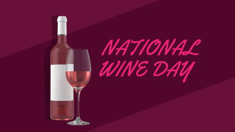 Animation-Des-Textes-Zum-Nationalen-Weintag-über-Dem-Symbol-Für-Ein-Glas-Wein