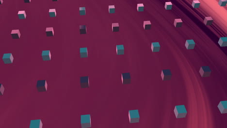 Animation-Rotierender-Würfel-Auf-Violettem-Texturhintergrund