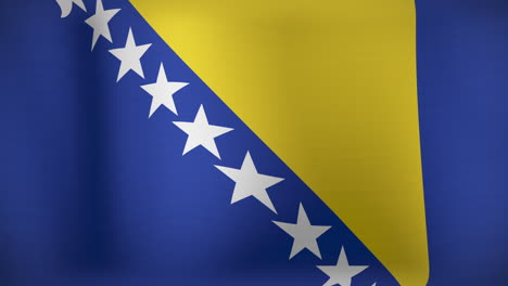 Animation-Der-Sich-Bewegenden-Flagge-Von-Bosnien-Und-Herzegowina,-Die-Weht