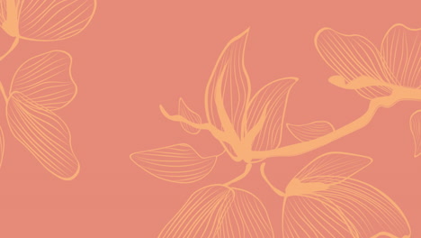 Animation-Von-Blumen-Auf-Orangefarbenem-Hintergrund