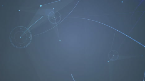 Digitale-Animation-Eines-Netzwerks-Schwebender-Verbindungen-Und-Lichtflecken-Vor-Blauem-Hintergrund