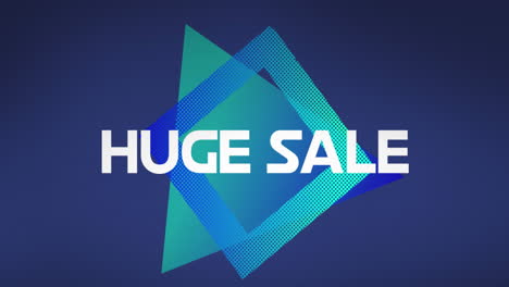 Animation-of-huge-sale-text-over-shapes-on-blue-background