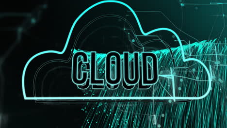 Animation-of-cloud-text-over-spots-on-black-background