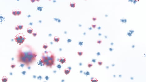Animation-of-virus-cells-floating-on-white-background