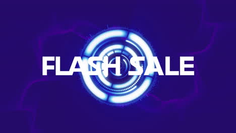 Animation-of-flash-sale-text-over-scope-on-purple-background