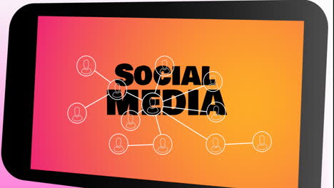 Animation-of-network-of-profile-icons-over-social-media-text-banner-on-digital-tablet-icon