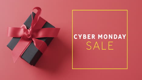 Animation-of-cyber-monday-sale-text-over-gift-box