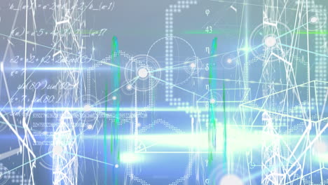 Animation-Von-Rosa-Und-Blauen-Neondiamanten-über-Ein-Netzwerk-Von-Verbindungen-Und-Datenverarbeitung