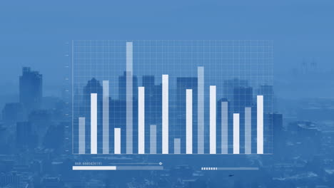 Animation-Der-Statistischen-Datenverarbeitung-Vor-Dem-Hintergrund-Einer-Luftaufnahme-Des-Stadtbildes