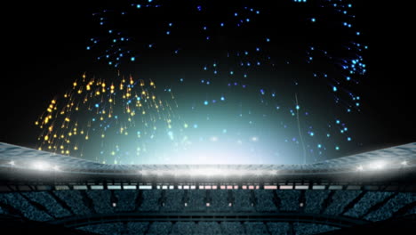 Animation-Eines-Feuerwerks-über-Dem-Nachtsportstadion