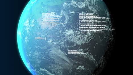 Animation-Des-Globus-Und-Der-Datenverarbeitung-Auf-Marineblauem-Hintergrund