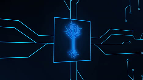 Animación-De-Circuito-Integrado-Y-árbol-Digital-Sobre-Fondo-Negro